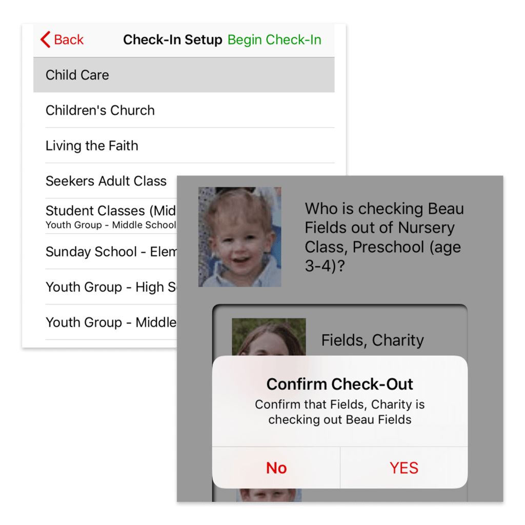 child care check in out mobile